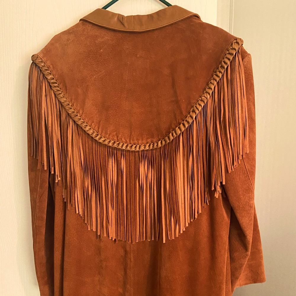 Vintage Diamond suede leather long duster.